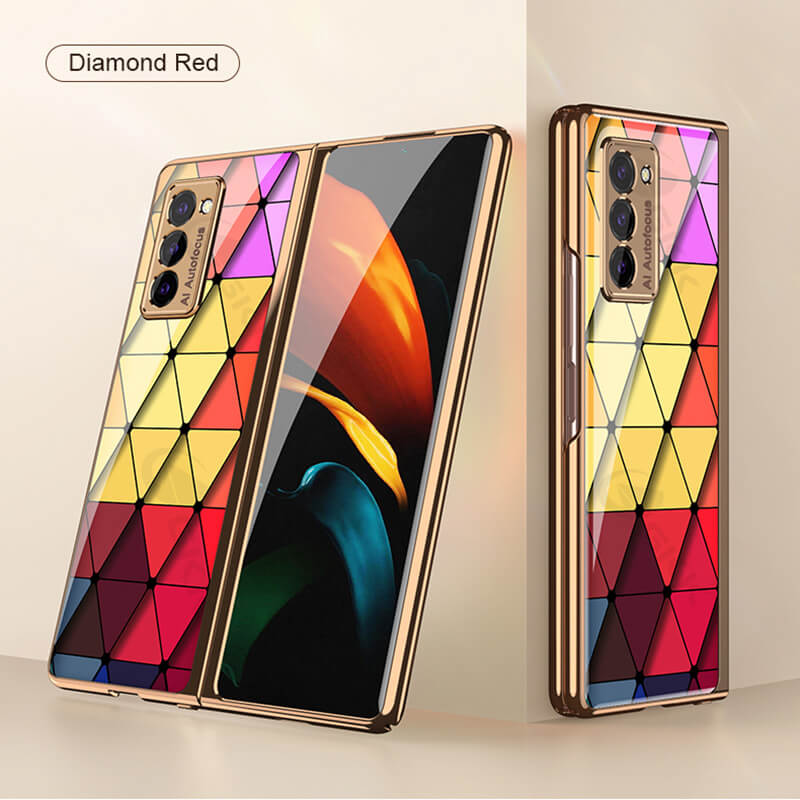 Galaxy Z Fold2 5G | Luxury Deer Tempered Glass Case Anti-knock Protective Hard Phone Cover - GiftJupiter