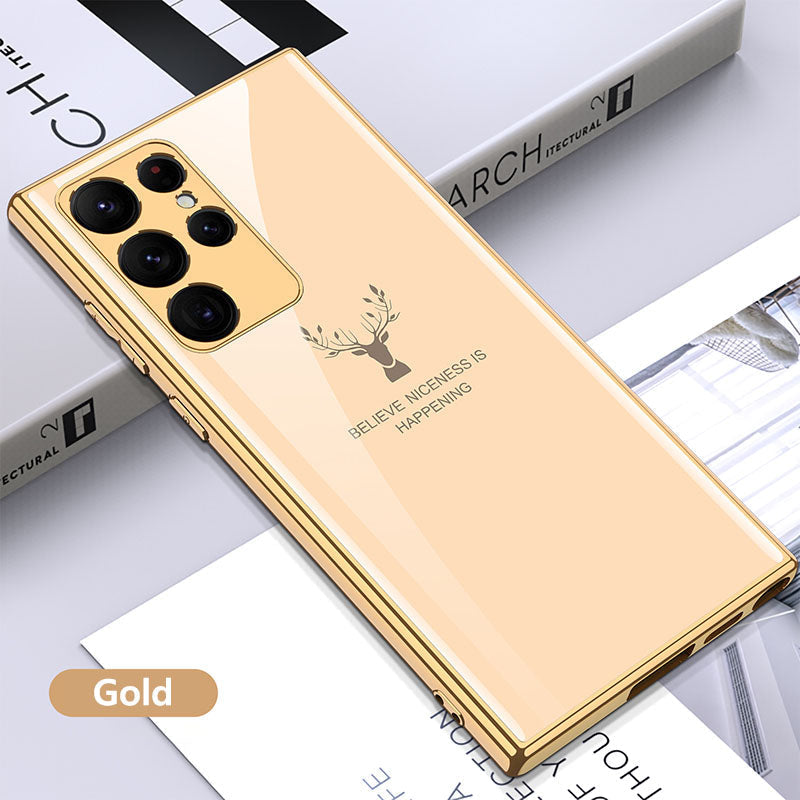 2022 Luxury Deer Pattern Camera All-inclusive Electroplating Process Case For Samsung S22 S21 Series - GiftJupiter