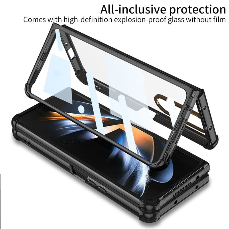 Samsung Galaxy Z Fold 4 5G Airbag Anti-fall Protective Cover With Front Tempered Film - GiftJupiter