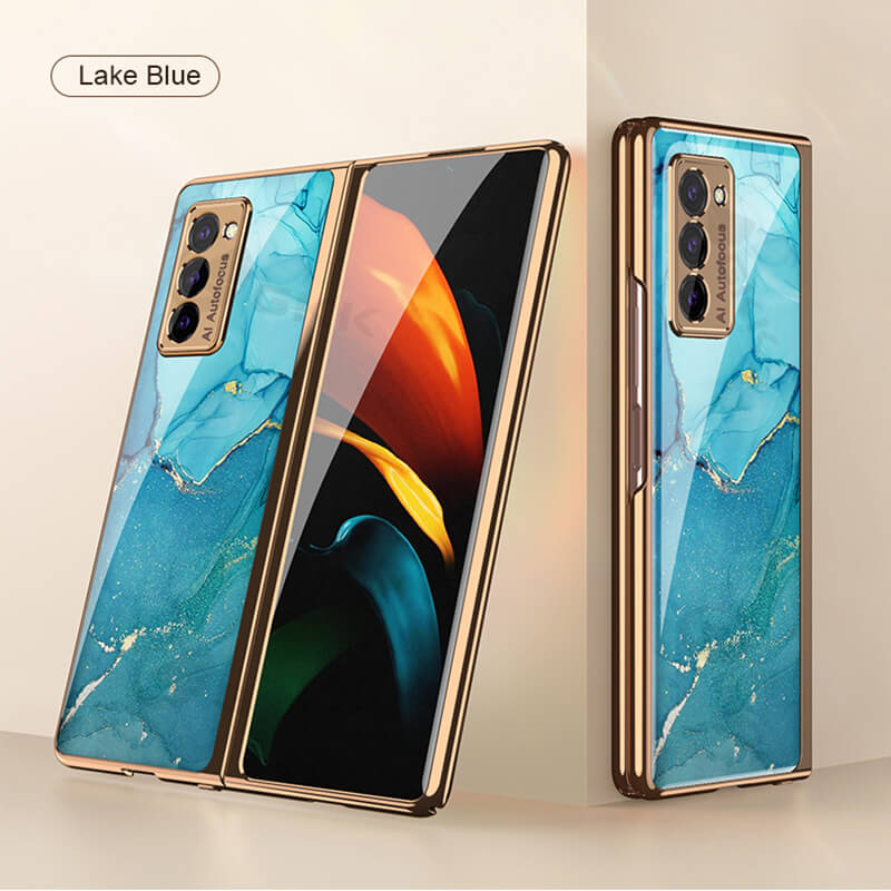 Galaxy Z Fold2 5G | Luxury Deer Tempered Glass Case Anti-knock Protective Hard Phone Cover - GiftJupiter