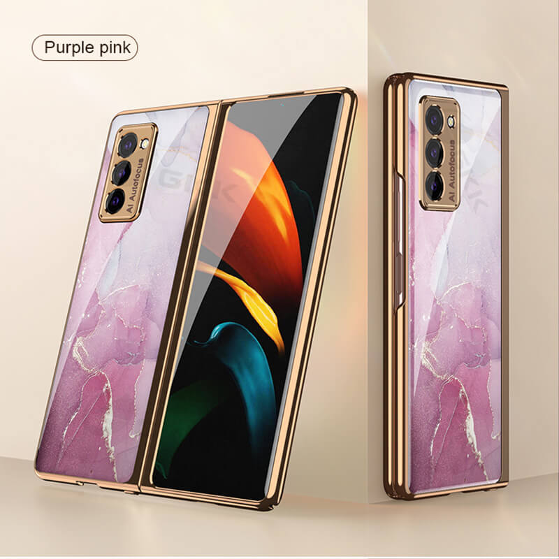 Galaxy Z Fold2 5G | Luxury Deer Tempered Glass Case Anti-knock Protective Hard Phone Cover - GiftJupiter