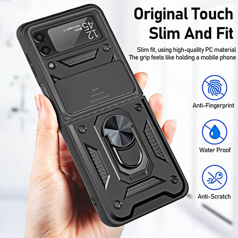 Drop Tested Cover with Magnetic Kickstand Car Mount Protective Case for Samsung Galaxy Z Flip4 Flip3 5G - GiftJupiter