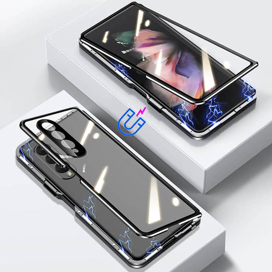 Magnetic Metal Anti-fall Clear Protective Case For Samsung Galaxy Z Fold4 Fold3 5G - GiftJupiter