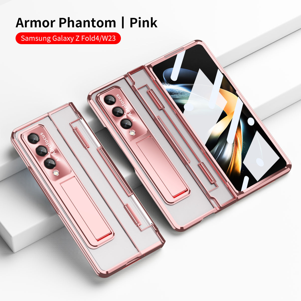 Enhanced Version of Armor Hinge Folding Magnetic Bracket Shell Case For Samsung Galaxy Z Fold3 Fold4 5G With S-Pen Slot & Stylus - mycasety2023 Mycasety