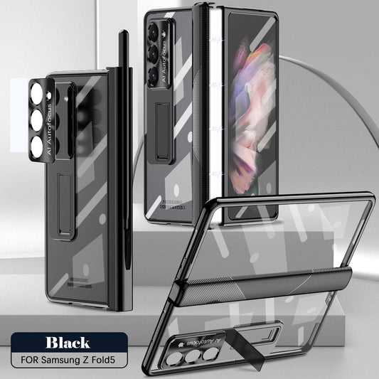 Magnetic Hinge Plating Case For Galaxy Z Fold5 Fold4 Fold3 With Double Hinge Protector - mycasety2023 Mycasety