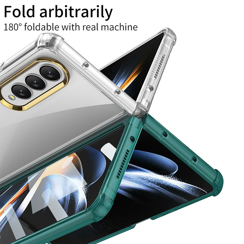 Samsung Galaxy Z Fold 4 5G Airbag Anti-fall Protective Cover With Front Tempered Film - GiftJupiter