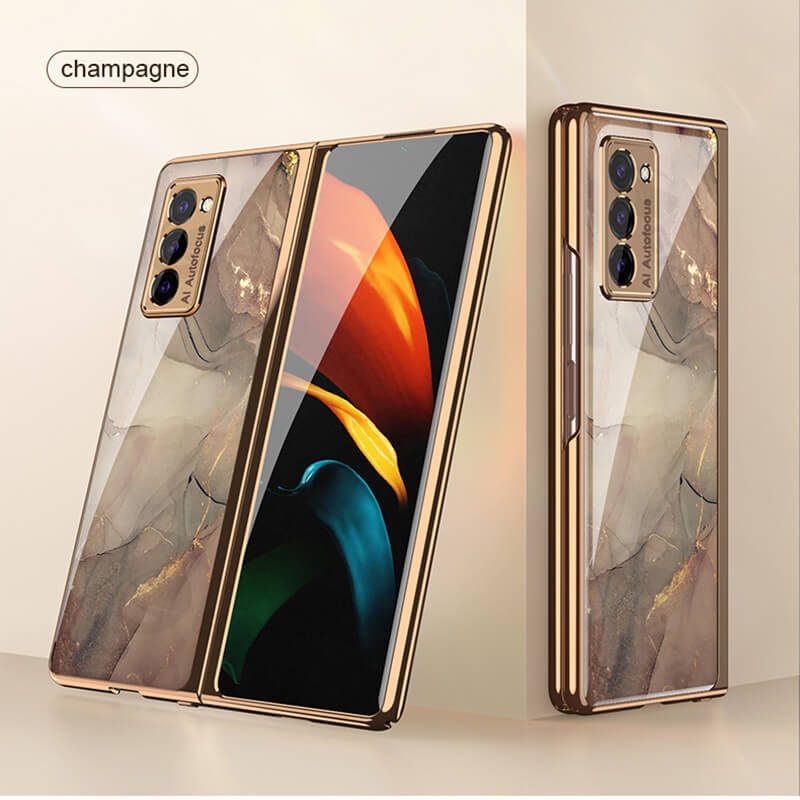 Galaxy Z Fold2 5G | Luxury Deer Tempered Glass Case Anti-knock Protective Hard Phone Cover - GiftJupiter