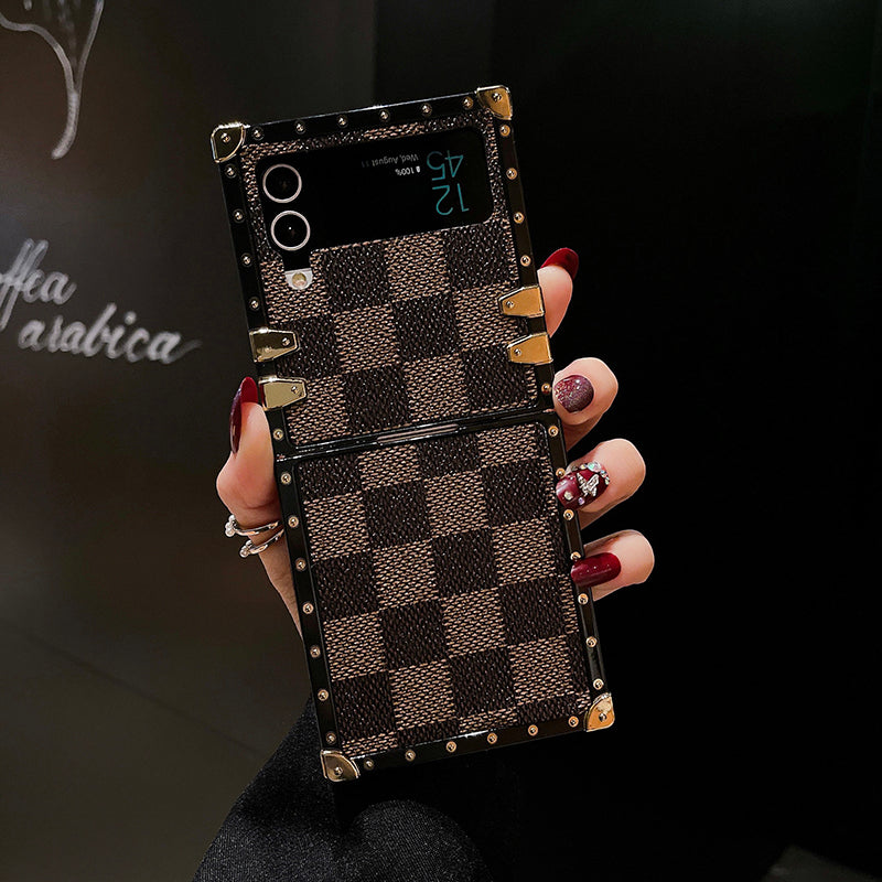 Grid Phone Case for Samsung Galaxy Z Flip4 Flip3 - GiftJupiter