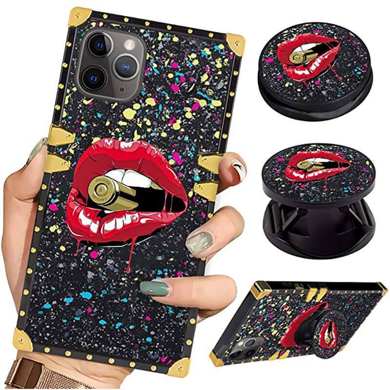 2021 Luxury Retro Elegant Square Phone Case With Popsocket For iPhone and Samsung - GiftJupiter