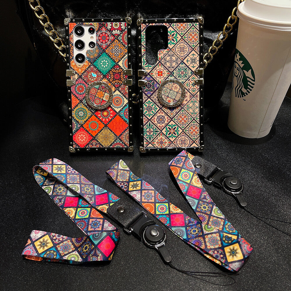 Retro Boho Style Ring Case With Lanyard for Samsung Galaxy S Note A Series - GiftJupiter