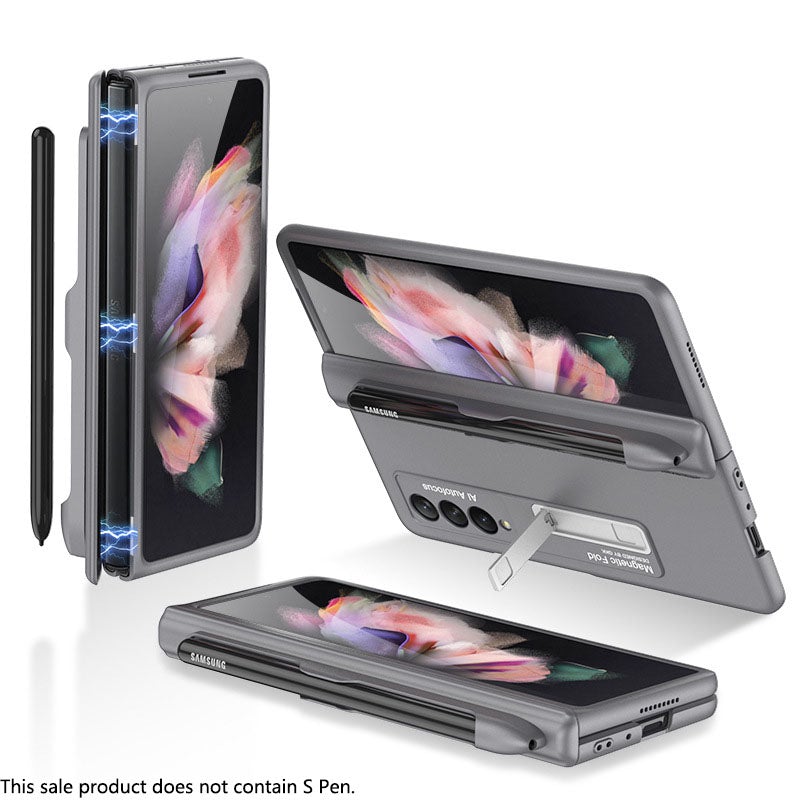 Magnetic Frame Plastic Stand All-included Case With S Pen Slot For Samsung Galaxy Z Fold4 Fold3 5G - GiftJupiter