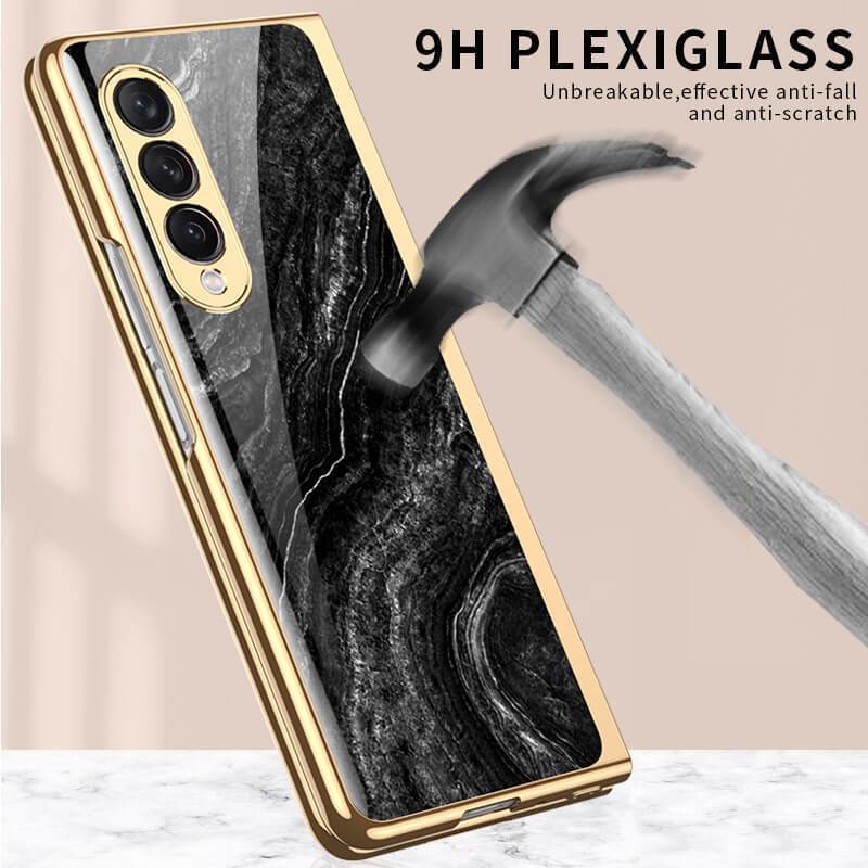 Flower Glass Case For Samsung Galaxy Z Fold4 Fold3 5G - GiftJupiter