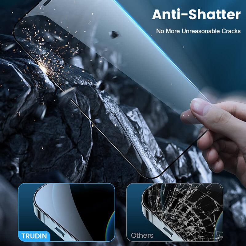 iPhone | (3 Pack) Shatterproof Tempered Glass Screen Protector [Full Coverage] [9H Military Grade Protection] [Black Side Ultra Clear] - GiftJupiter