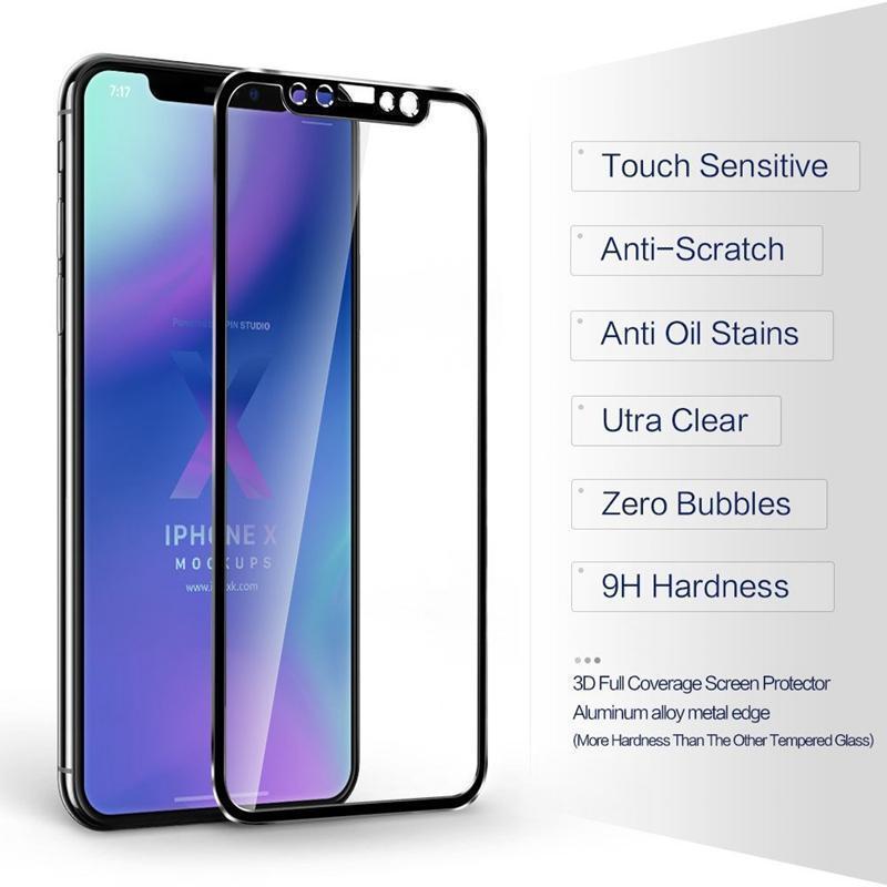 Tempered Glass Full Screen Protector 3D Aluminum Alloy For iPhone - GiftJupiter