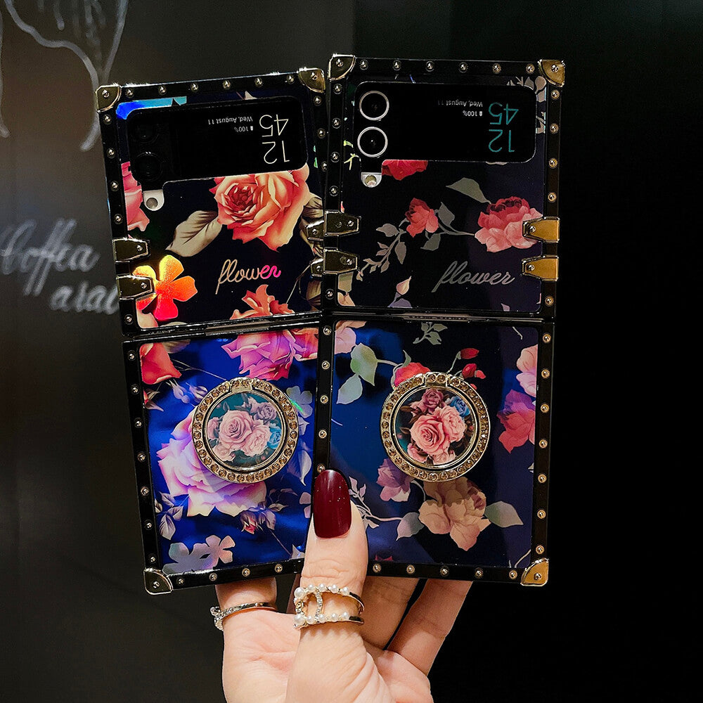 Vintage Fashion Rose Ring Phone Case for Samsung Galaxy Z Flip4 Flip3 - GiftJupiter