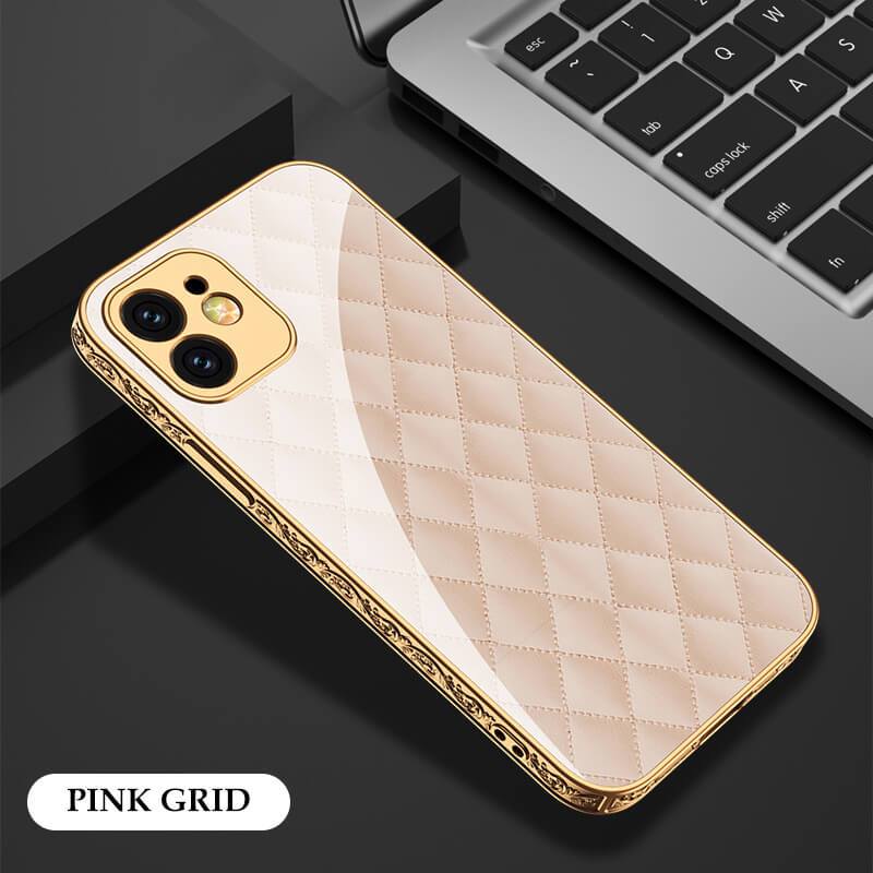 2021 Luxury Plating Anti-knock Carving Edge Protection Tempered Glass Case For iPhone - GiftJupiter