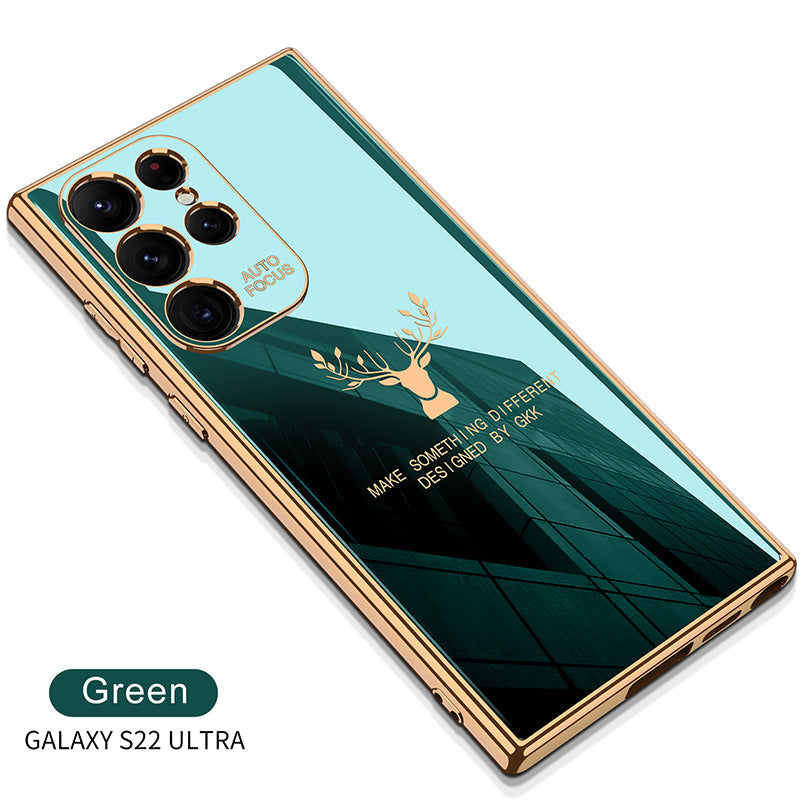 2022 Luxury Deer Pattern Camera All-inclusive Electroplating Process Case For Samsung S22 S21 Series - GiftJupiter