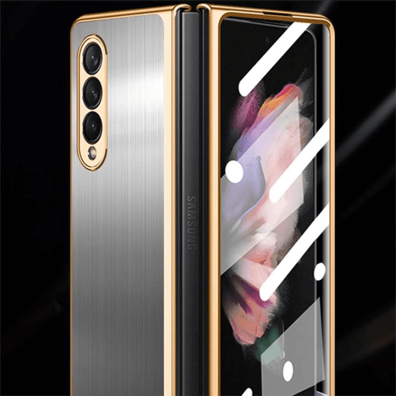 Magnetic Brushed Metal Anti-Fall Protective Case for Samsung Galaxy Z Fold3 5G - GiftJupiter