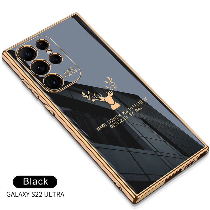 2022 Luxury Deer Pattern Camera All-inclusive Electroplating Process Case For Samsung S22 S21 Series - GiftJupiter