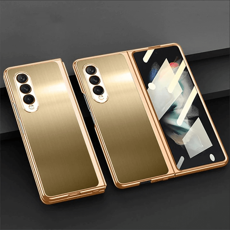 Magnetic Brushed Metal Anti-Fall Protective Case for Samsung Galaxy Z Fold3 5G - GiftJupiter