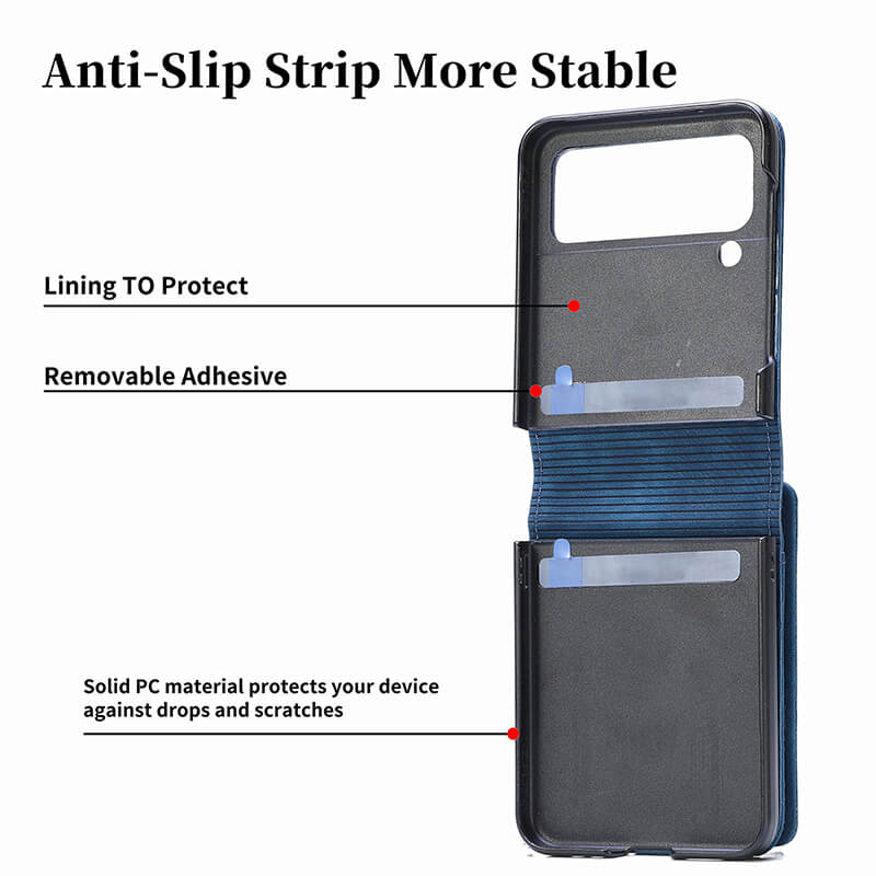 Wallet Case For Samsung Galaxy Z Flip4 Flip3 with Detachable Card Slot Kickstand Zipper - GiftJupiter