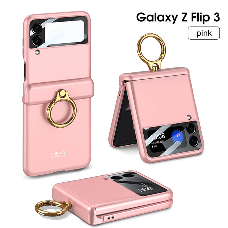 Magnetic All-inclusive Hinge Ring Holder Case For Samsung Galaxy Z Flip3 Flip4 5G - GiftJupiter