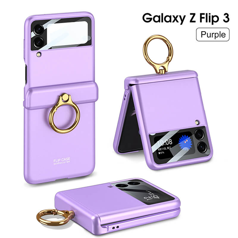 Magnetic All-inclusive Hinge Ring Holder Case For Samsung Galaxy Z Flip3 Flip4 5G - GiftJupiter