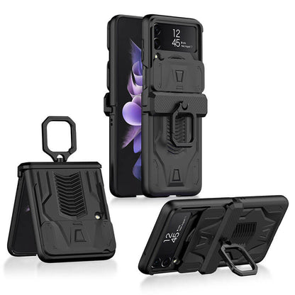 Magnetic Armor Ring Holder With Camera Protection Slide Samsung Galaxy Z Flip3 5G Case - GiftJupiter