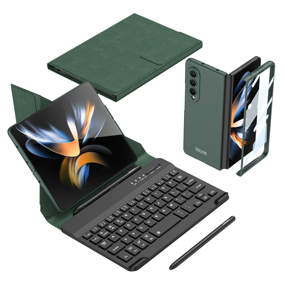 Bluetooth 3.0 Keyboard Magnetic Folding Bracket All-inclusive Leather Cover For Samsung Galaxy Z Fold3 Fold4 5G - GiftJupiter