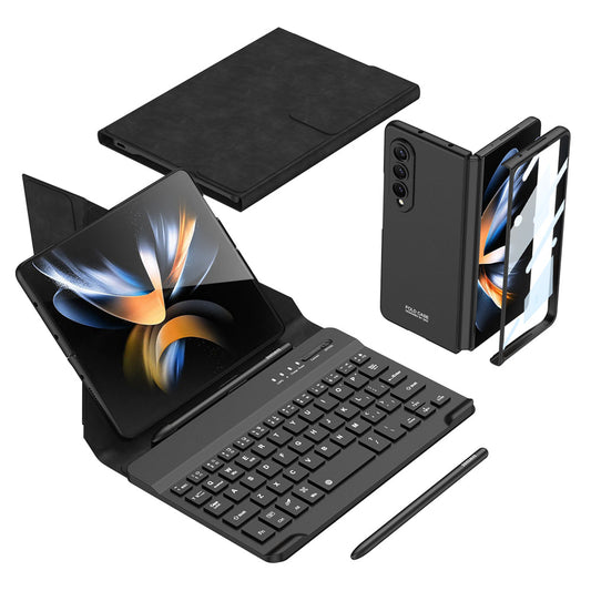 Bluetooth 3.0 Keyboard Magnetic Folding Bracket All-inclusive Leather Cover For Samsung Galaxy Z Fold3 Fold4 5G - GiftJupiter