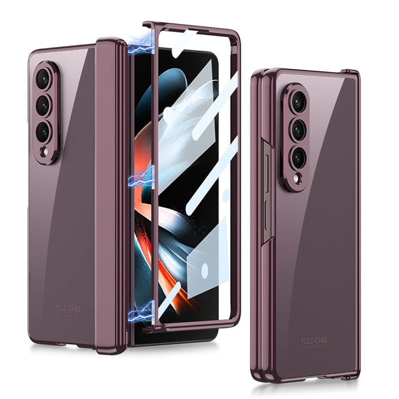 Magnetic Hinge Phantom Plating Cover With Back Screen Protector For Samsung Galaxy Z Fold 4 5G - GiftJupiter