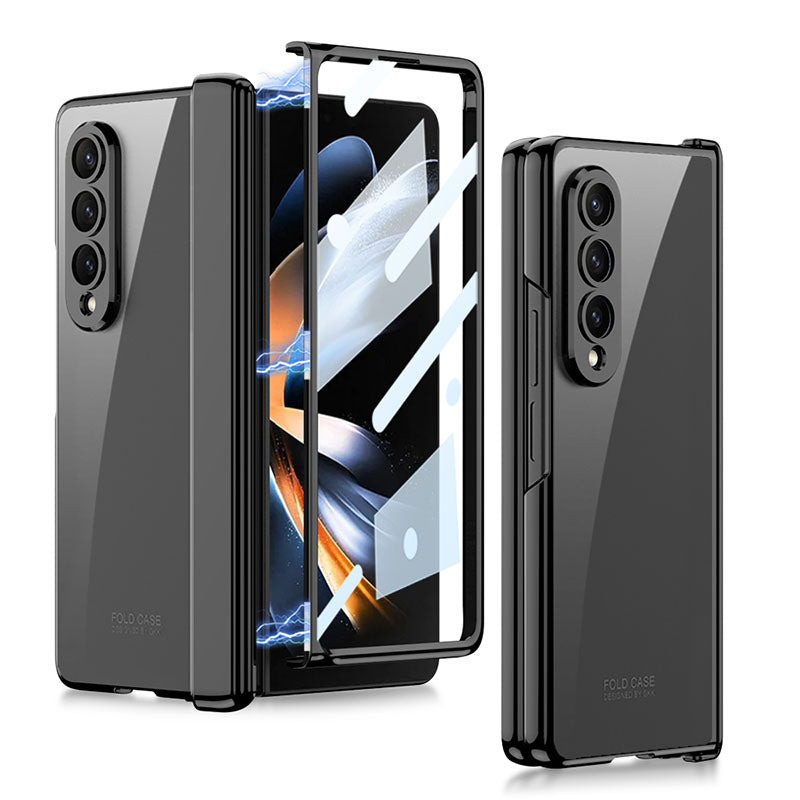 Magnetic Hinge Phantom Plating Cover With Back Screen Protector For Samsung Galaxy Z Fold 4 5G - GiftJupiter