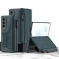 Leather Pen Holder Armor Case with Screen Protector For Samsung Galaxy Z Fold 4 5G - GiftJupiter