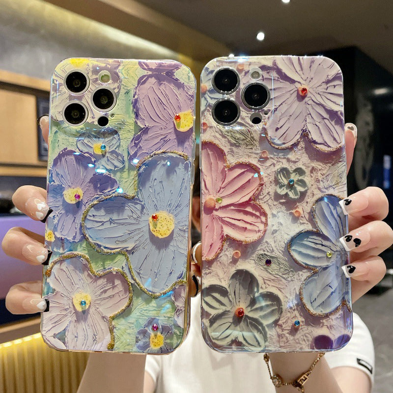 Ins Hot Oil Painting Flower Samsung/iPhone Case - GiftJupiter