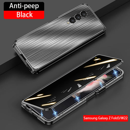 Privacy Magnetic Brushed Metal Anti-Fall Case for Samsung Galaxy Z Fold3 5G - GiftJupiter