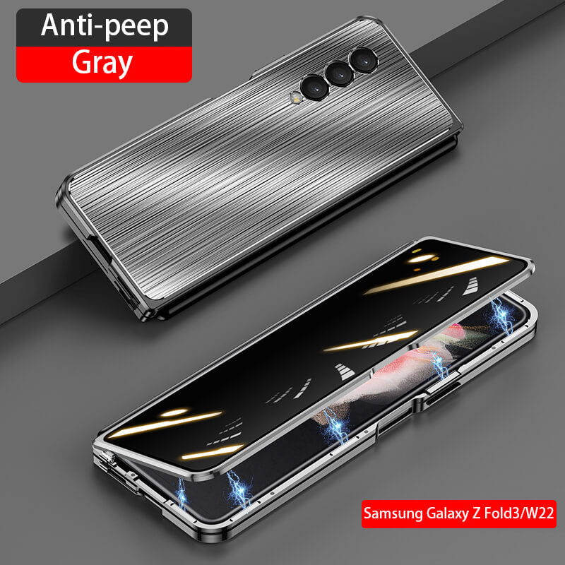 Privacy Magnetic Brushed Metal Anti-Fall Case for Samsung Galaxy Z Fold3 5G - GiftJupiter