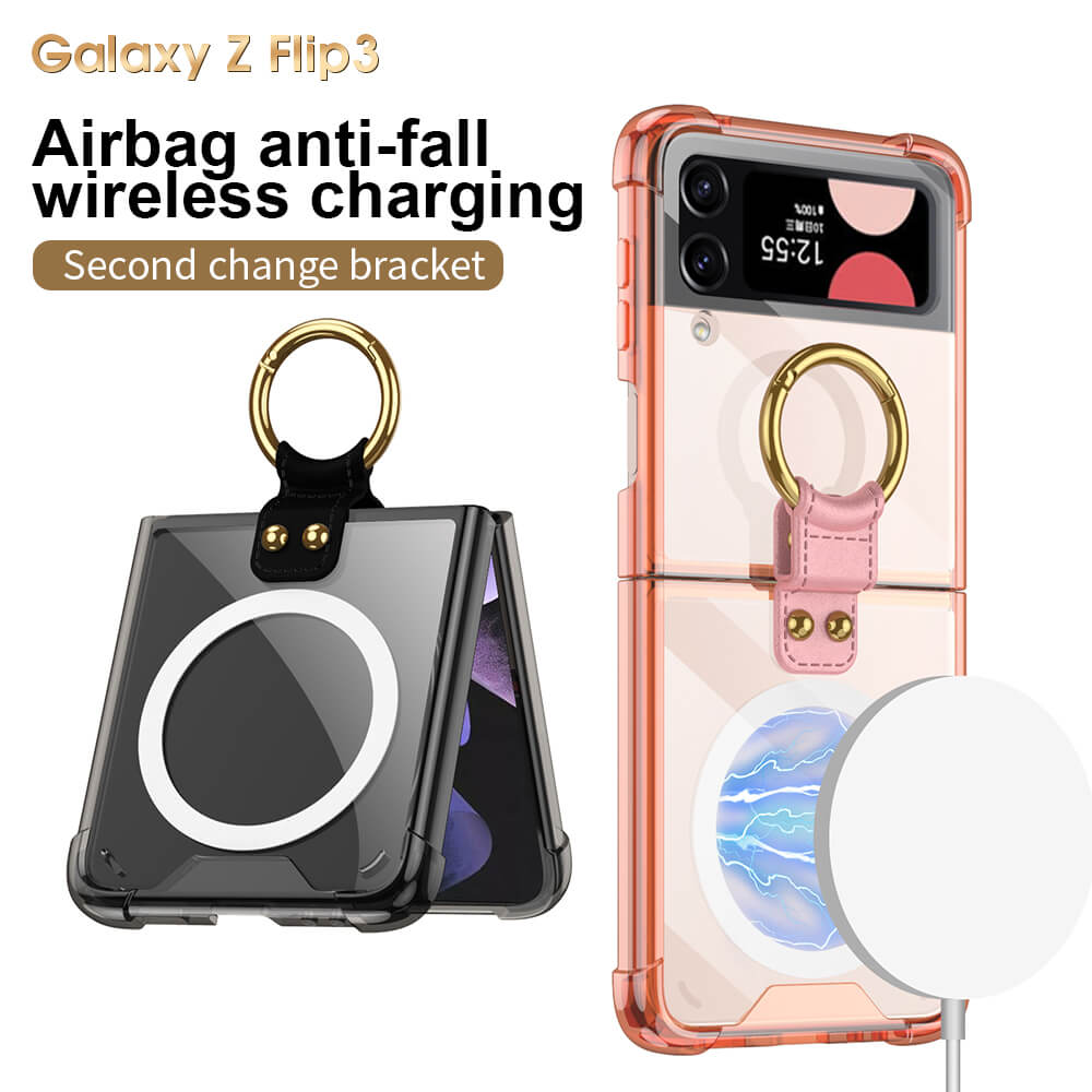 Galaxy Z Flip3 Flip4 Magnetic MagSafe Airbag Anti-fall Wireless Charging Phone Case - GiftJupiter