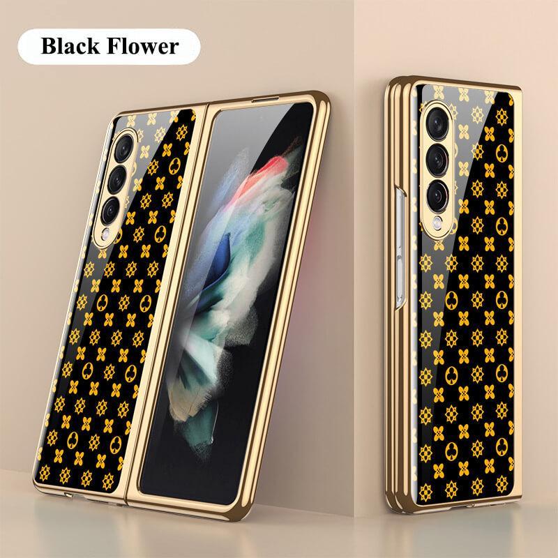 Flower Glass Case For Samsung Galaxy Z Fold4 Fold3 5G - GiftJupiter