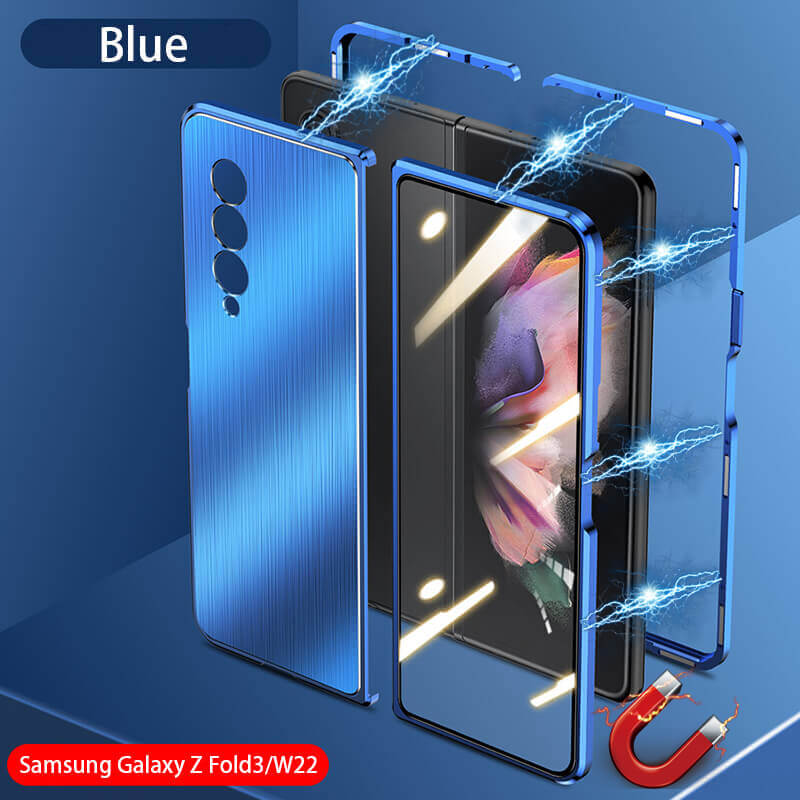 Privacy Magnetic Brushed Metal Anti-Fall Case for Samsung Galaxy Z Fold3 5G - GiftJupiter