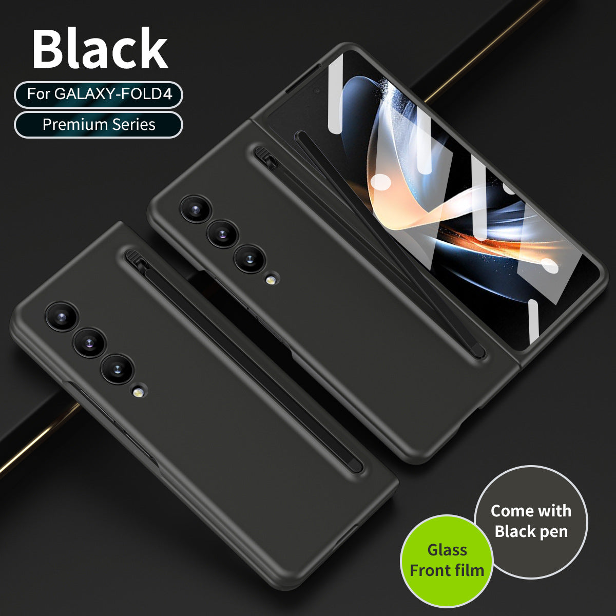 Anti-fall Protective Phone Case With Pen Tray Shell and Film For Samsung Galaxy Z Fold5 Fold4 Fold3