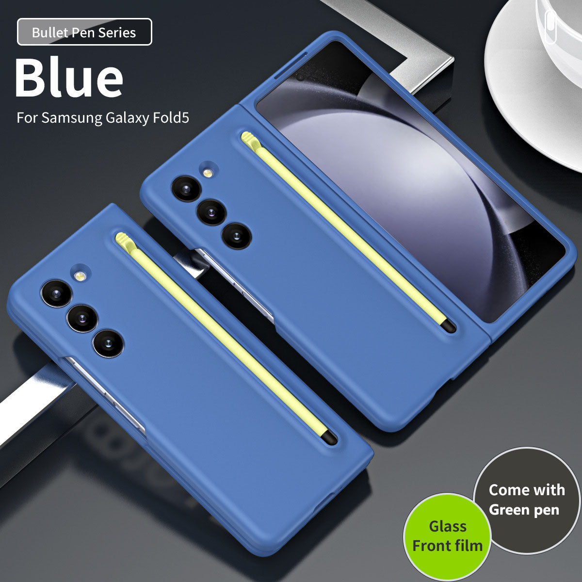 Anti-fall Protective Phone Case With Pen Tray Shell and Film For Samsung Galaxy Z Fold5 Fold4 Fold3