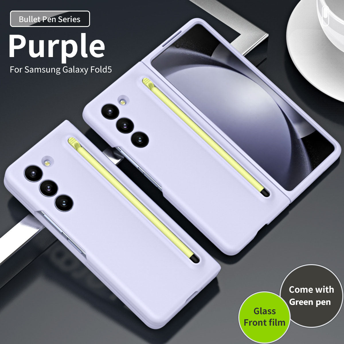 Anti-fall Protective Phone Case With Pen Tray Shell and Film For Samsung Galaxy Z Fold5 Fold4 Fold3