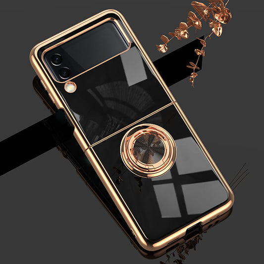 Luxury Electroplating Magnetic Ring Bracket Protective Cover for Samsung Galaxy Z Flip 3 - GiftJupiter