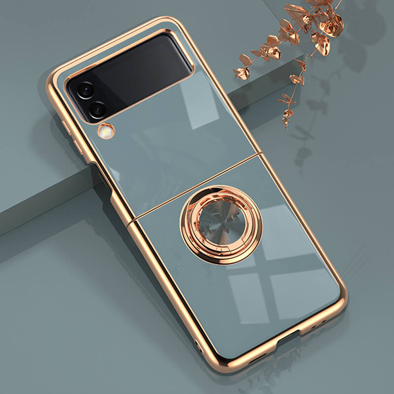 Luxury Electroplating Magnetic Ring Bracket Protective Cover for Samsung Galaxy Z Flip 3 - GiftJupiter