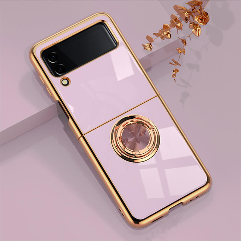 Luxury Electroplating Magnetic Ring Bracket Protective Cover for Samsung Galaxy Z Flip 3 - GiftJupiter