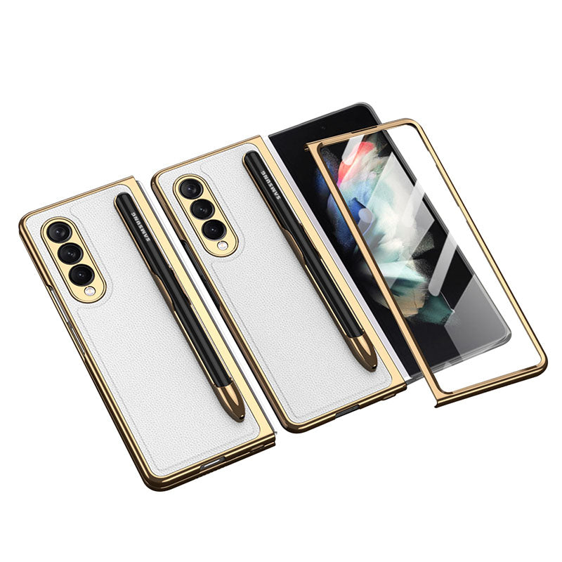 Magnetic Brushed Metal Anti-Fall Protective Case for Samsung Galaxy Z Fold3 5G - GiftJupiter