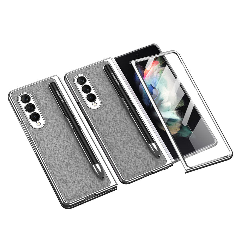 Magnetic Brushed Metal Anti-Fall Protective Case for Samsung Galaxy Z Fold3 5G - GiftJupiter