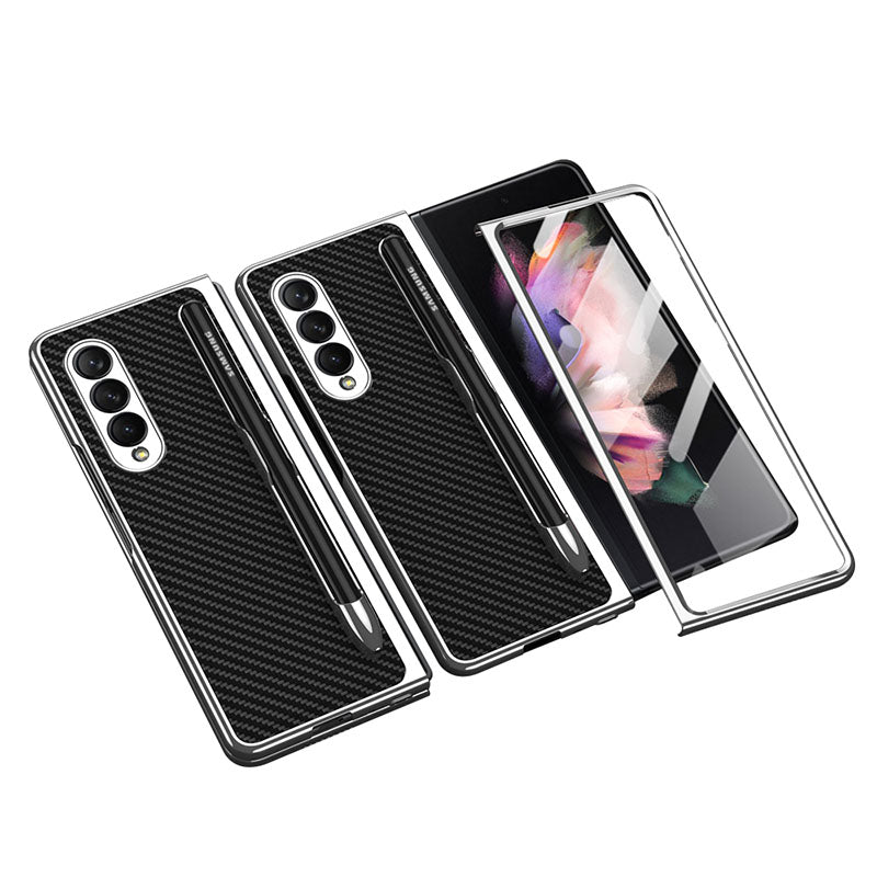 Magnetic Brushed Metal Anti-Fall Protective Case for Samsung Galaxy Z Fold3 5G - GiftJupiter