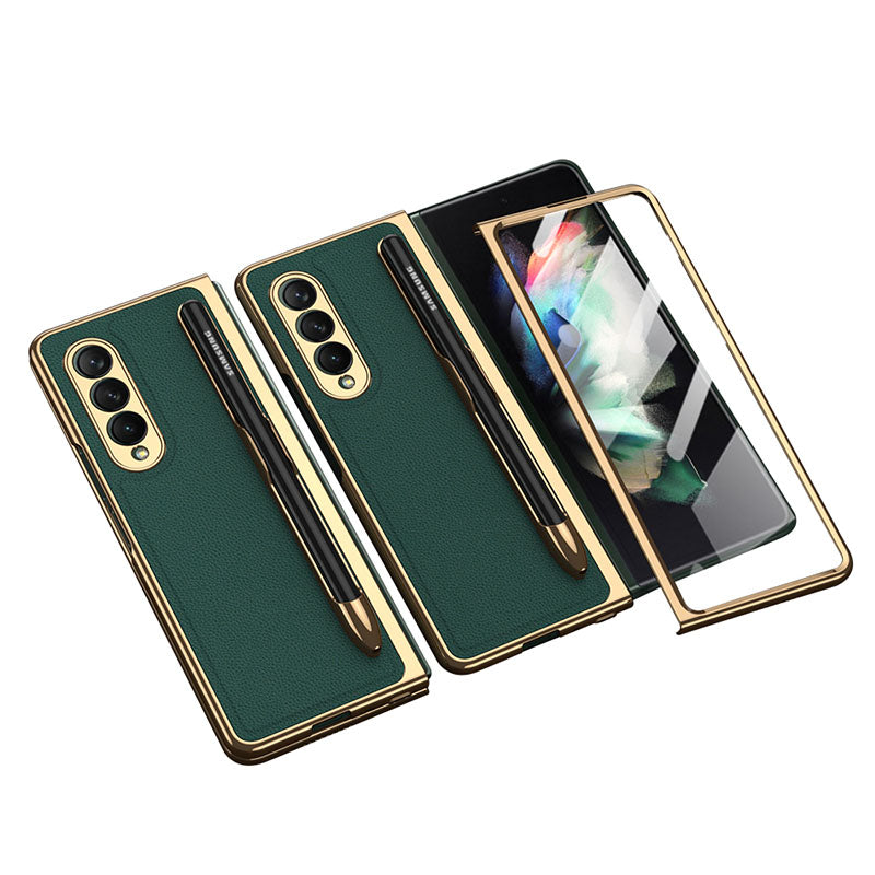 Magnetic Brushed Metal Anti-Fall Protective Case for Samsung Galaxy Z Fold3 5G - GiftJupiter