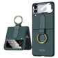 Original Back Screen Glass Matte Hard Cover With Finger-Ring For Samsung Z Flip4 Flip3 5G - GiftJupiter